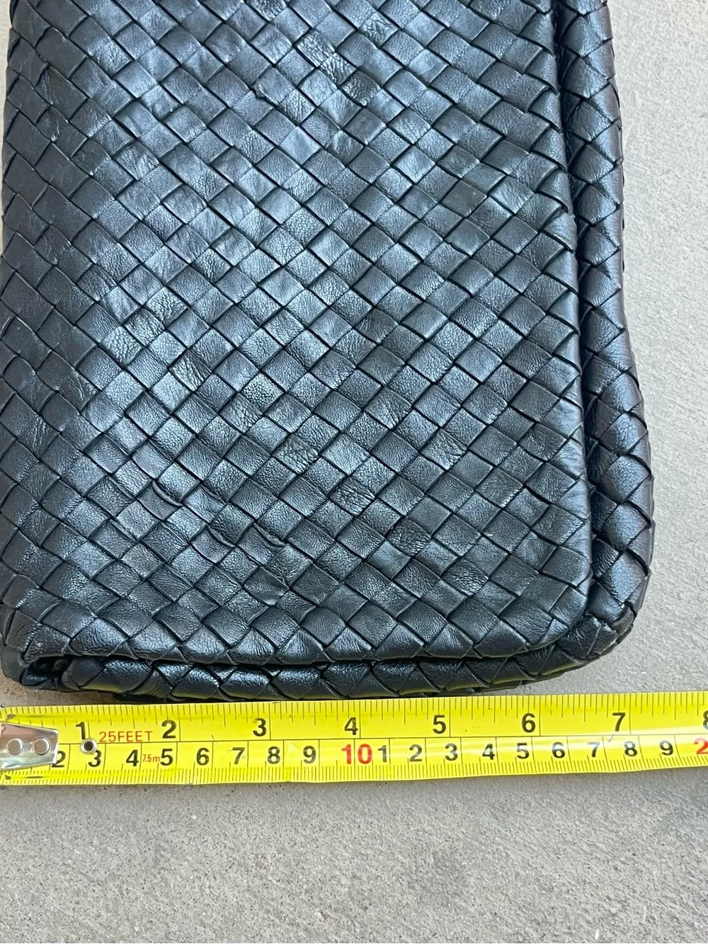 Christopher Kon black leather woven clutch